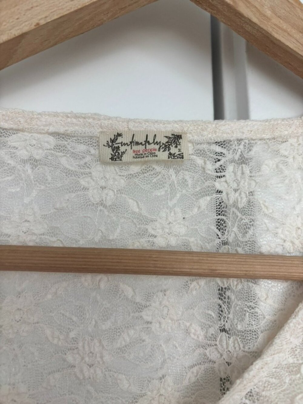 Intimately Free People Lace Ruched Top | Size M | Ivory/Cream - Picture 3 of 5